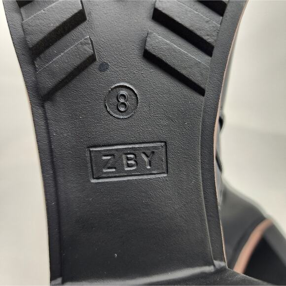 New Platform Lug Sole Ankle Boots Chunky Heel Round Chelsea Winter Boots Size 8 - Picture 9 of 11